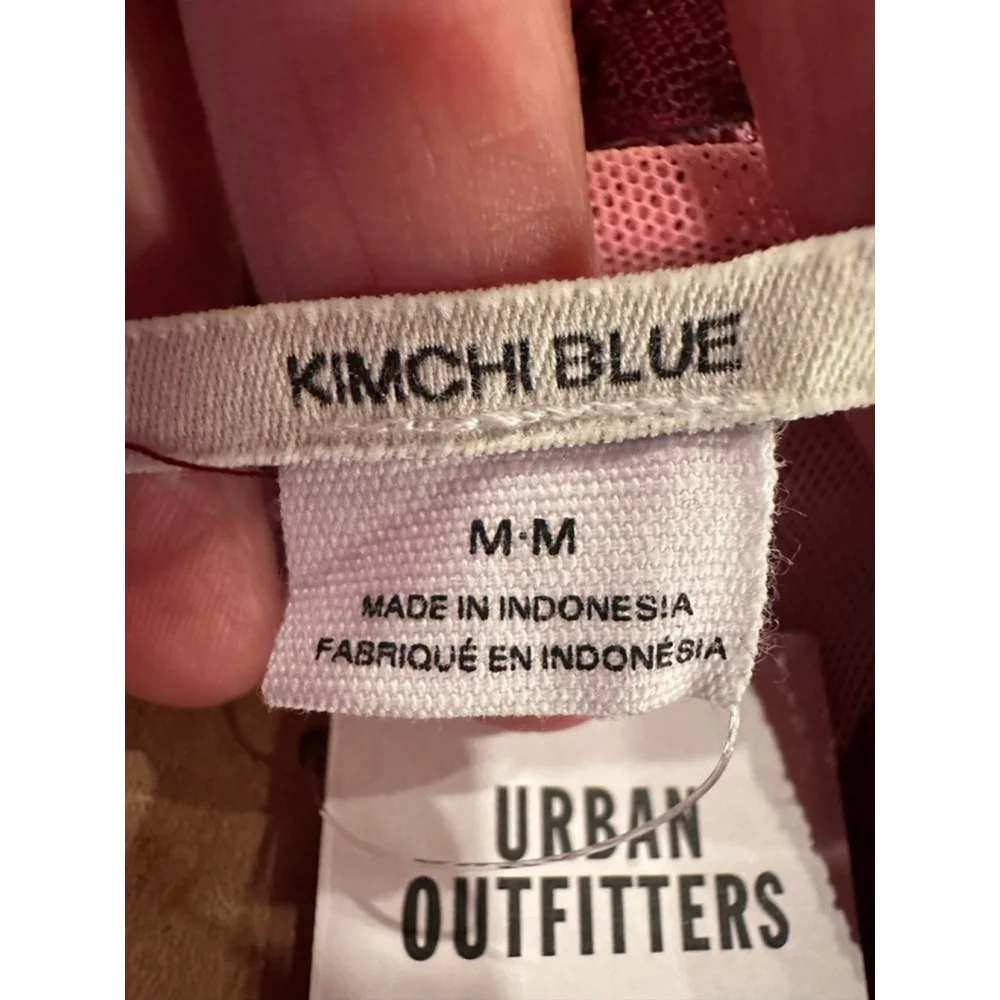 Kimchi Blue Urban Outfitters Pink Floral Mini Dress Medium NWT - Picture 8 of 15